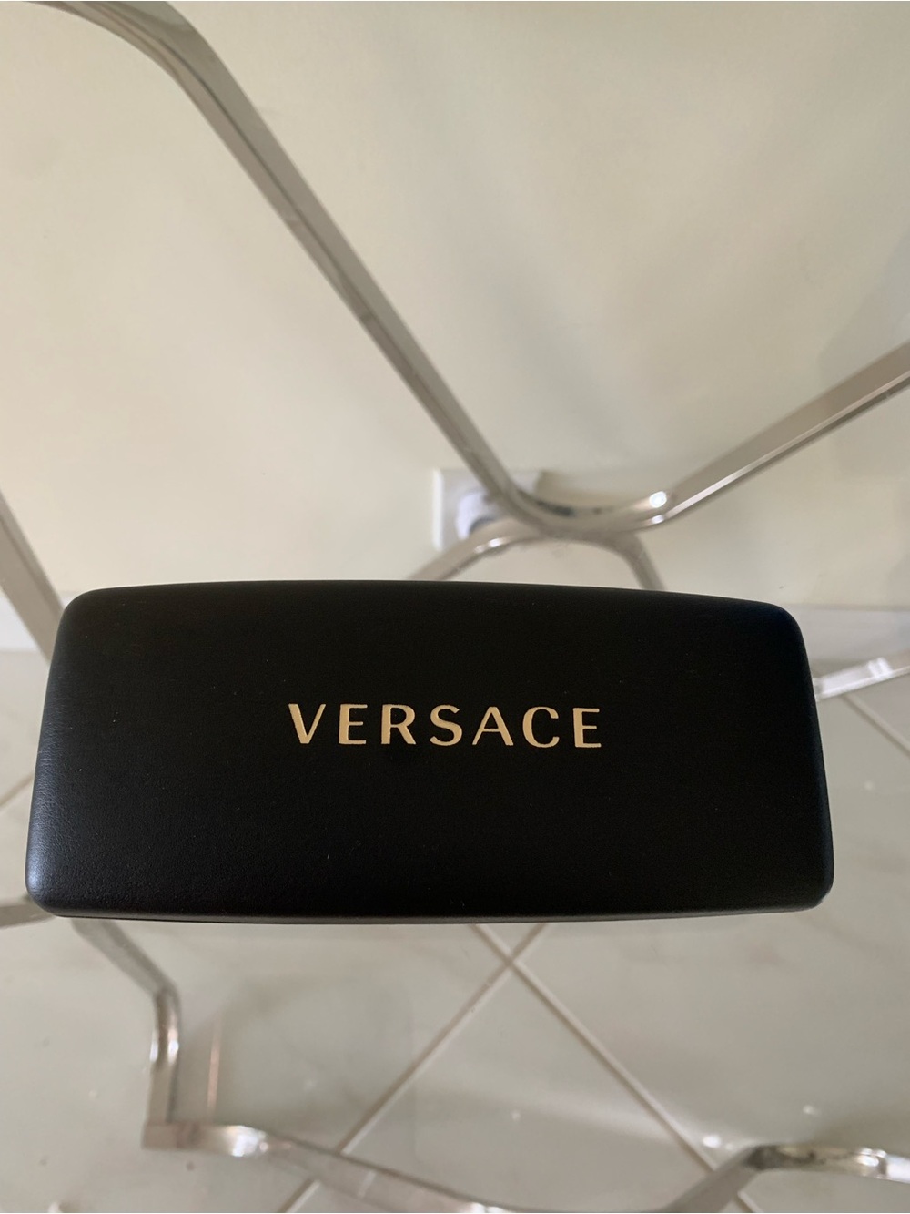 Versace Black and Gold Eyewear Case & cloth
